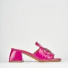 Ciabatte tacco 5cm pelle rosa