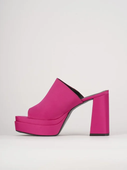 Ciabatte tacco 10cm pelle rosa