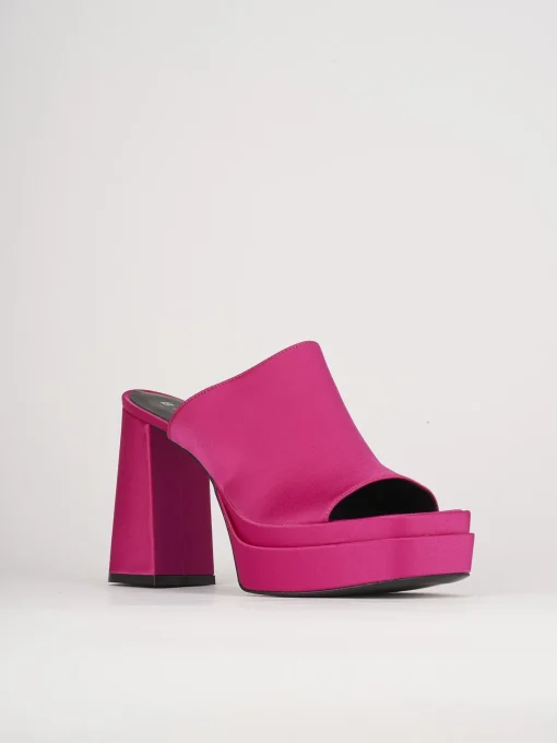 Ciabatte tacco 10cm pelle rosa