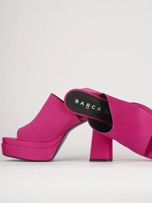 Ciabatte tacco 10cm pelle rosa