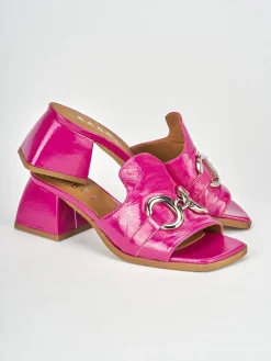 Ciabatte tacco 5cm pelle rosa