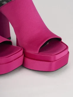 Ciabatte tacco 10cm pelle rosa