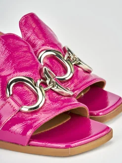 Ciabatte tacco 5cm pelle rosa