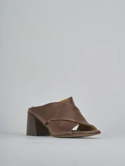 Ciabatte tacco 6cm pelle testa