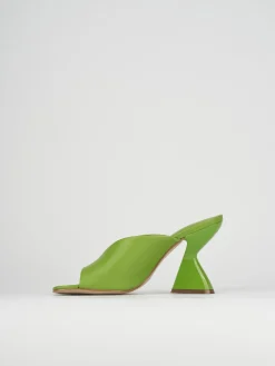 Ciabatte tacco 10cm pelle verde