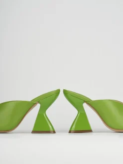 Ciabatte tacco 10cm pelle verde