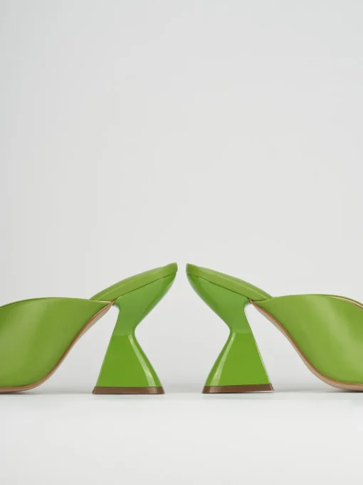 Ciabatte tacco 10cm pelle verde