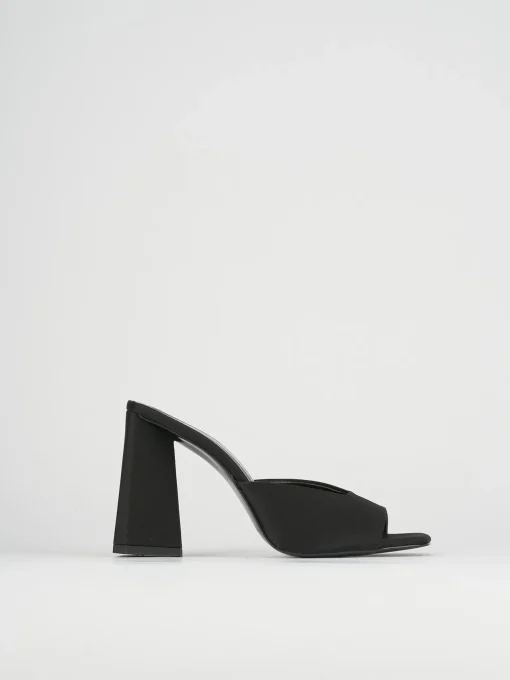 Ciabatte tacco 9cm raso nero