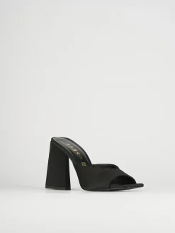Ciabatte tacco 9cm raso nero