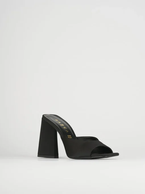 Ciabatte tacco 9cm raso nero