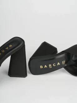 Ciabatte tacco 9cm raso nero
