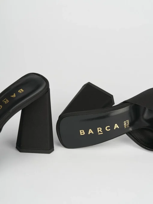 Ciabatte tacco 9cm raso nero