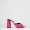 Ciabatte tacco 9cm raso rosa