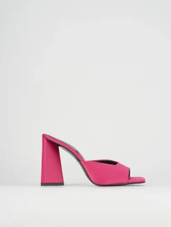 Ciabatte tacco 9cm raso rosa