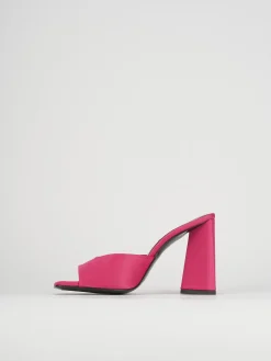 Ciabatte tacco 9cm raso rosa