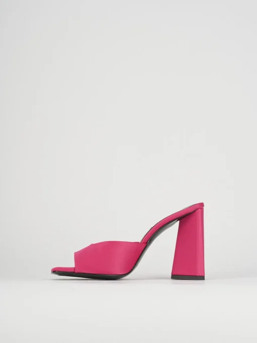Ciabatte tacco 9cm raso rosa