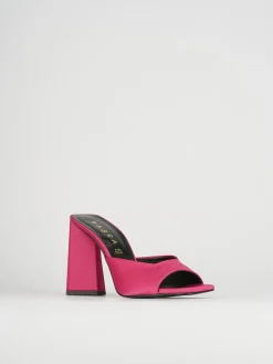 Ciabatte tacco 9cm raso rosa