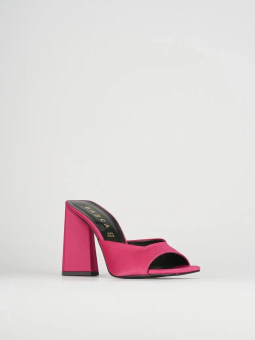 Ciabatte tacco 9cm raso rosa