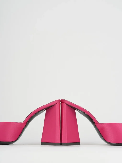 Ciabatte tacco 9cm raso rosa