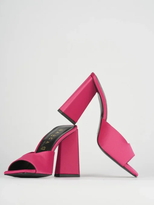 Ciabatte tacco 9cm raso rosa