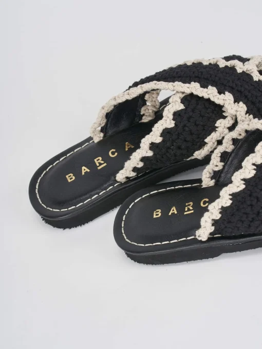 Ciabatte tacco 1cm tessuto beige