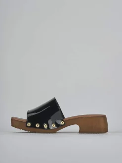 Ciabatte tacco 3cm vernice nero