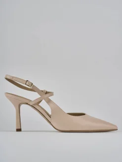 Décolleté e slingback tacco 7cm pelle rosa
