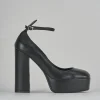 Décolleté e slingback tacco 12cm pelle nero