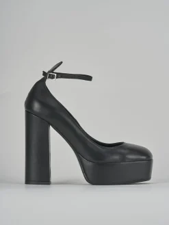 Décolleté e slingback tacco 12cm pelle nero