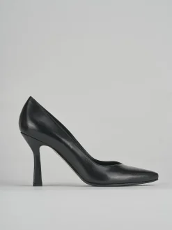 Décolleté e slingback tacco 10cm pelle nero