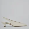 Décolleté e slingback tacco 4cm pelle bianco