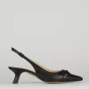 Décolleté e slingback tacco 5cm pelle nero