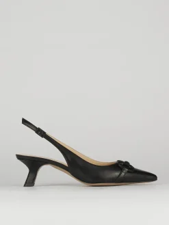 Décolleté e slingback tacco 5cm pelle nero
