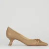Décolleté e slingback tacco 5cm pelle beige