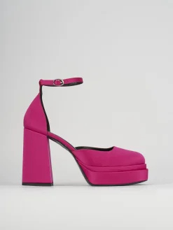 Décolleté e slingback tacco 11cm raso rosa