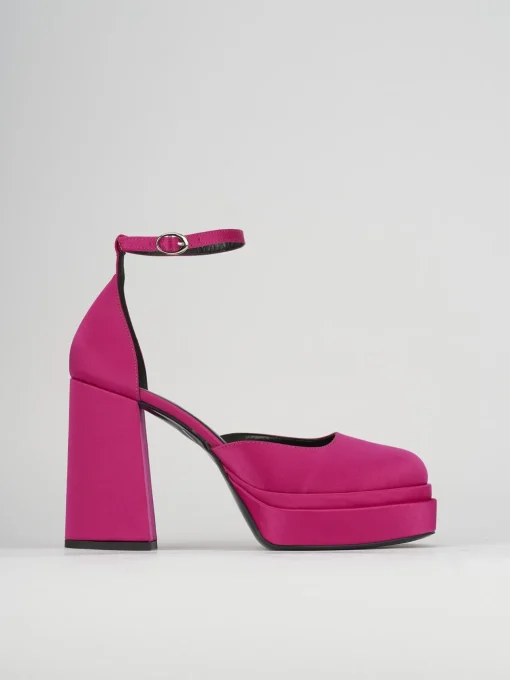 Décolleté e slingback tacco 11cm raso rosa