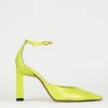 Décolleté e slingback tacco 9cm vernice verde