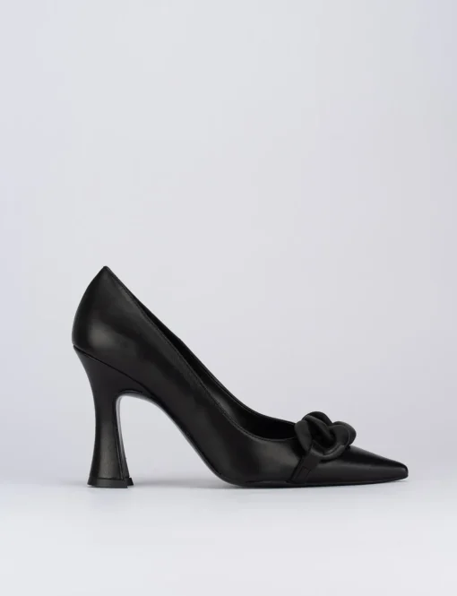 Décolleté e slingback tacco 9cm pelle nero
