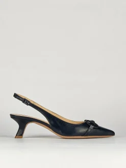 Décolleté e slingback tacco 5cm pelle blu