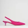 Décolleté e slingback tacco 5cm licra rosa