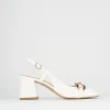 Décolleté e slingback tacco 6cm pelle bianco