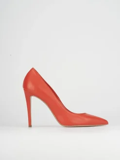 Décolleté e slingback tacco 10cm pelle arancio