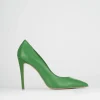 Décolleté e slingback tacco 10cm pelle verde