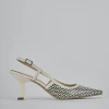 Décolleté e slingback tacco 7cm vernice bianco