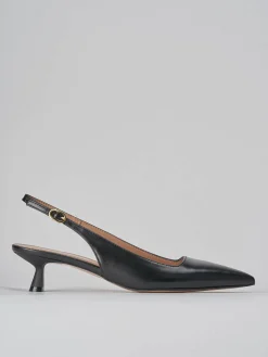 Décolleté e slingback tacco 5cm pelle nero