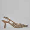 Décolleté e slingback tacco 7cm pelle beige