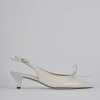 Décolleté e slingback tacco 5cm vernice beige