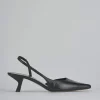 Décolleté e slingback tacco 5cm pelle nero