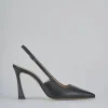 Décolleté e slingback tacco 9cm pelle nero