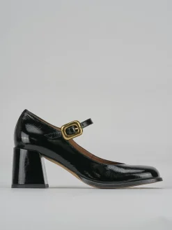 Décolleté e slingback tacco 6cm vernice nero